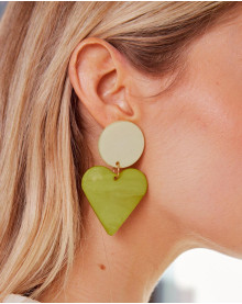 Heart Green Earrings
